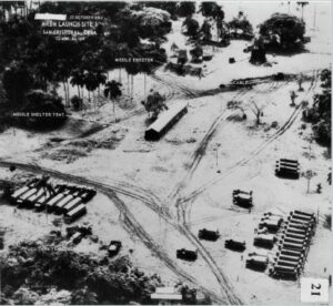 U.S. Navy low-level photograph of San Cristobal MRBM site no. 1on October 23, 1962. (Courtesy of "The Cuban Missile Crisis, 1962: The Photographs,” Dino A. Brugioni Collec-tion, The National Security Archive, The George Washing-ton University/Released)