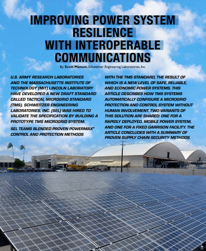 Improving Power System Resilience with Interoperable Communications