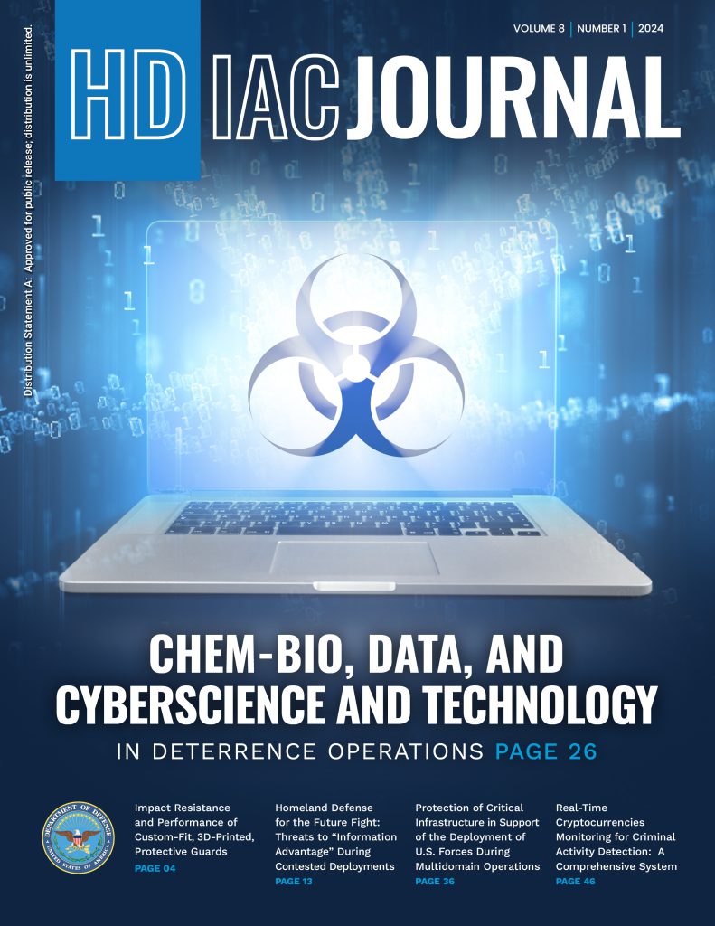HDIAC Journal Cover Vol. 8 No. 1 - graphic of laptop with nuclear symbol on screen
