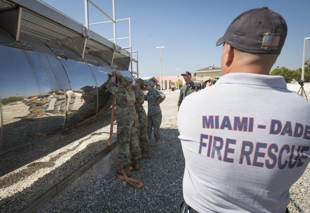 Fire Rescue professional supervises training of military personnel