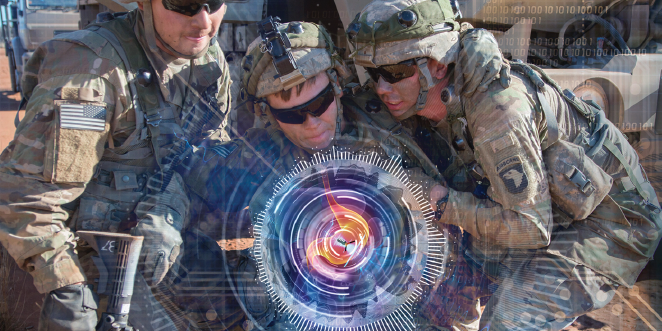 Photo illustration created by HDIAC and adapted from Adobe stock and U.S. Army photo
(available for viewing at https://www.africom.mil/media-room/photo/29783/complex-drill-in-africa-challenges-preps-young-army-truck-drivers-for-combat)