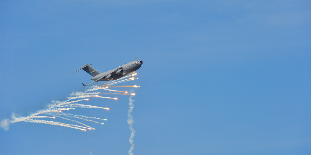 Department of Defense Aircraft deploying flares