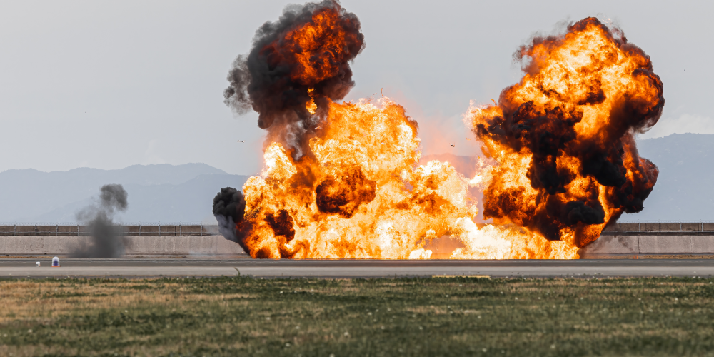 An Explosion in a field.